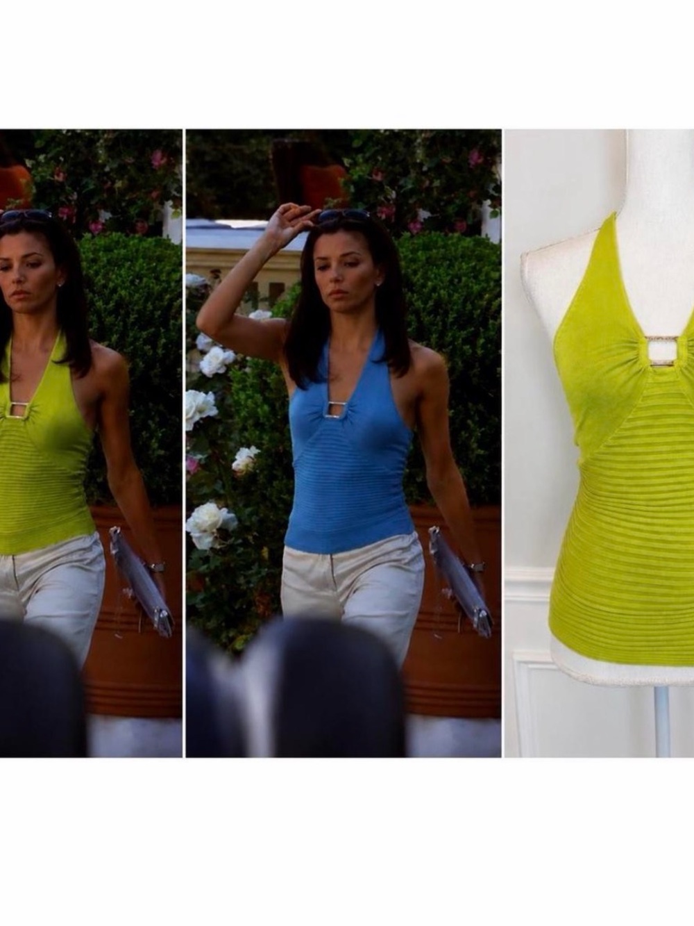 Iconic Desperate Housewives Gabrielle
Solis Style Halter Top Lime Green Y2K